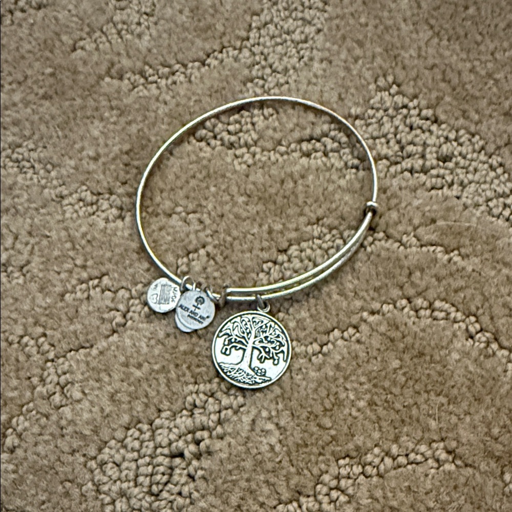 Alex and Ani Silver Tree Charm Bracelet